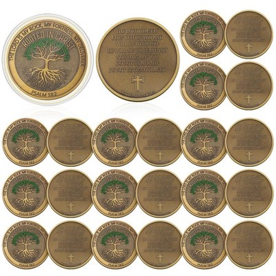 Siifert 20 Pcs Christian Rooted in Christ Coin the Lord is My Rock Tokens Coi.