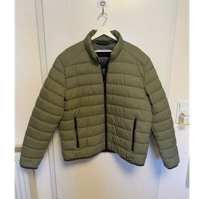Marc O'Polo Herren Steppjacke 2XL Olivgrün Polyester Stehkragen Reißverschluss