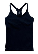 ATTRACO Womens Ribbed Tank Top Built In Bra Racerback NWT Black LARGE