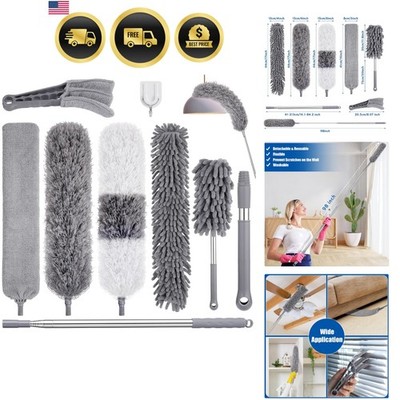 9PCS Dusters for Cleaning,Extendable Microfiber Duster with Extension Pole Up...