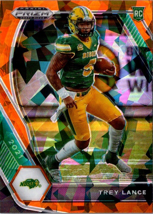 2021 Panini Prizm Draft Picks Collegiate #120 Trey Lance Orange Ice
