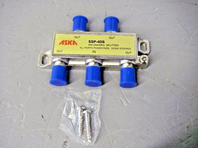 ASKA SSP-4DS 4-Way Splitter 900-2050 MHz All Ports Power Pass Diode Steered