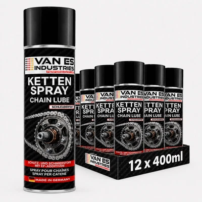 VAN ES Kettenspray Seilfett 12 x 400ml – PREMIUM Kettenfett Motorrad, Fahrrad & - Bild 1 von 4