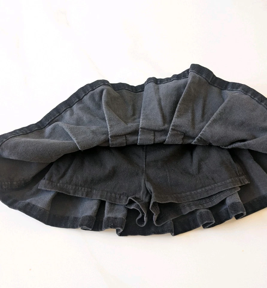 Vtg Disney Princess Cinderella Skirt Girls 4T Black Embroidered Velvet Y2K Skort - Image 4 of 4