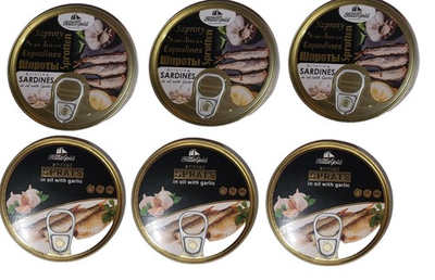 #ad 6 PACK Smoked RIGA SPRATS LEMON GARLIC in Oil 160g BALTIC GOLD Made in LATVIA $22.99