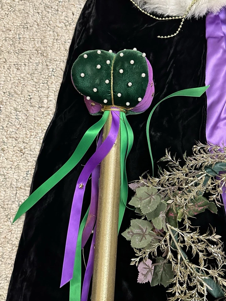 King & Queen Robe/Shawl Costume Mardi Gras Ren Fair Scepters & Crowns Hand Made - Image 4 of 4