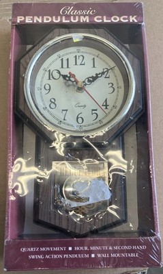 Classic Pendulum Clock Swing Action Quartz Movement Wall Mountable 5.5''x9.5 #4
