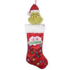 Dr. Seuss Grinch 25 " Animated Christmas Stocking with Sound Holiday Decor NEW