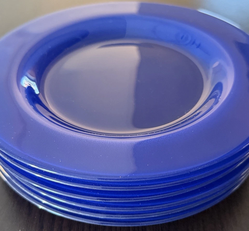 Dessertteller Kuchenteller Glas, Set 6 Stück, 21 cm, Farbe Blau, Gebraucht - Bild 2 von 3