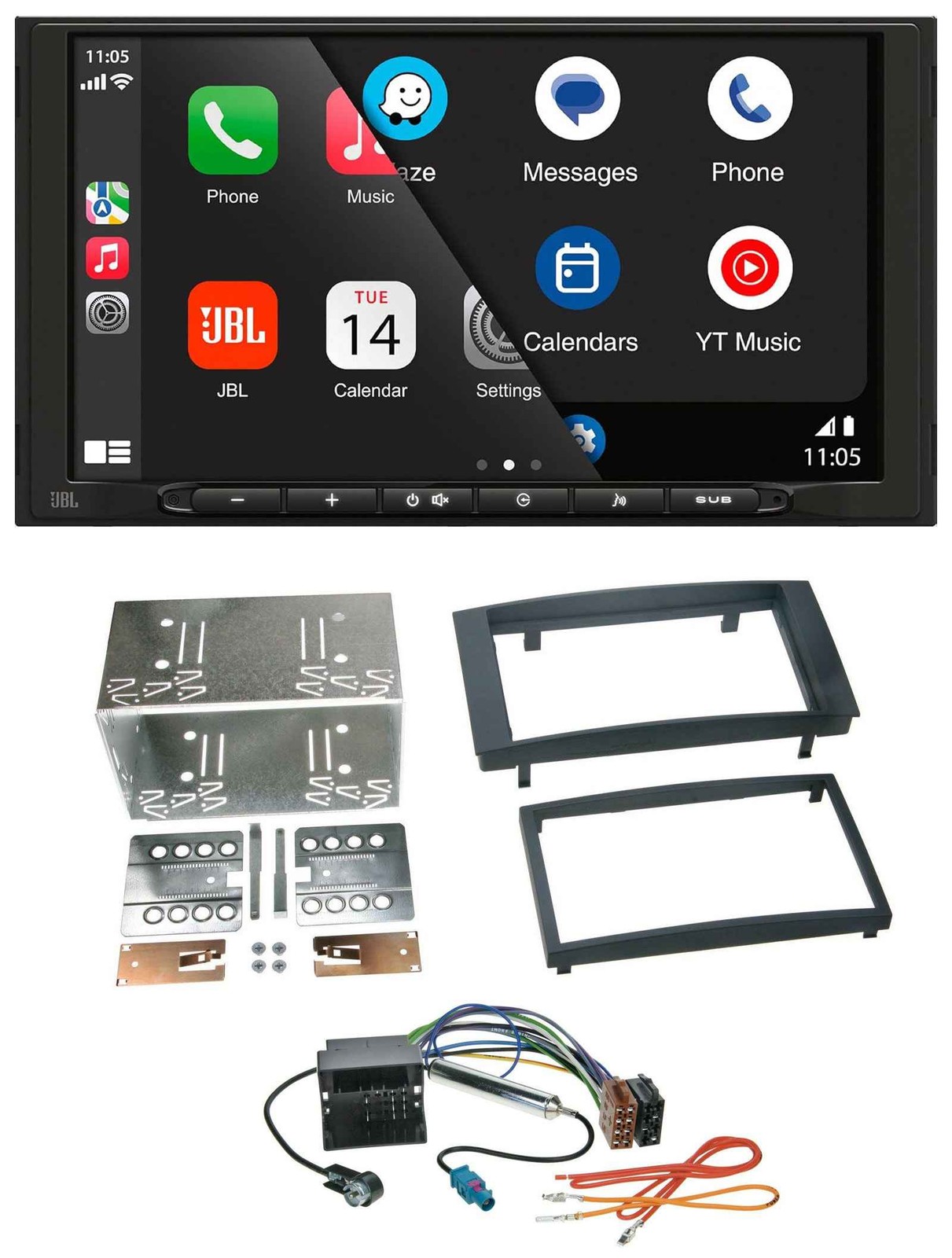 JBL MP3 DAB Bluetooth USB 2DIN Car Stereo for VW Touareg T5 Caravelle Multivan 02