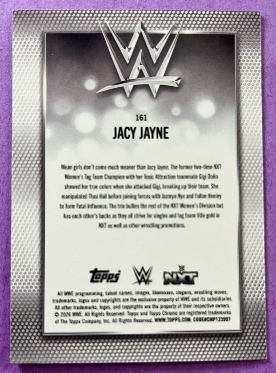 Jacy Jayne 2026 Topps Chrome WWE XFRACTOR PARALLEL Card #161 | eBay