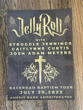 Jelly Roll 2023 Concert Poster Backroad Baptism Tour Alpharetta Country Music