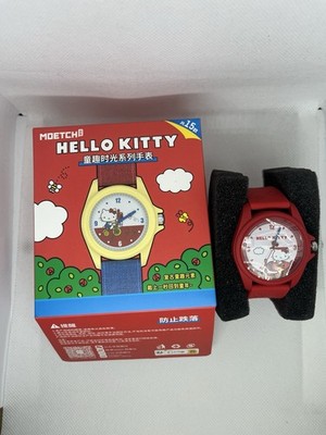 MOETCH Hello Kitty Girls Quartz Analog Watch Red Silicone Strap 35mm w/Box