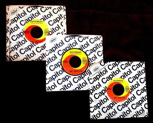 3-Lot Beatles 45 Yesterday 2 “Subsidiary of” Variations, 1 First Pressing, VG!