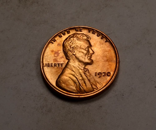 1930 Lincoln Wheat Cent Penny * Gem BU++ Red * Lamination Reverse * XW638