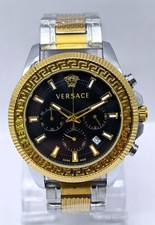 Awesome VERSACE Black Dial Chronograph Date Indicator Quartz Men's wrist Watch