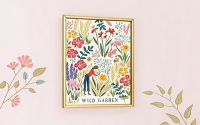 Wilder Garten im Frühling Landhaus Kern hell Blumen kühn Küchendeko Flora 0 2 Ar