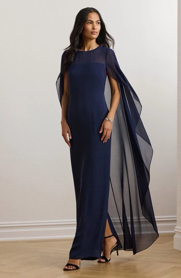 lauren ralph lauren formal dresses Evening Dress inspired silhouette with feminine details including a deep V Lauren Ralph Lauren Evening Dress