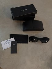 Prada PR26ZS Black / Gray Lens Oval Sunglasses 100 UV