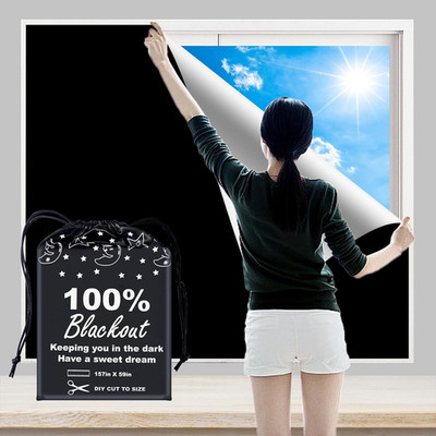 100% Blackout Blind Curtains Window Cover [157'' X 59'' XXL] [DIY Cut to Any Size