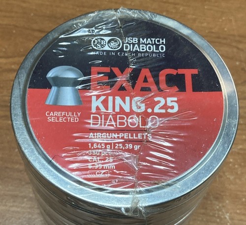 5x Tins Of 350 JSB Match Diabolo Exact King .25 Cal 25.39 Grains Domed Pellets - Picture 2 of 4