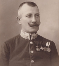 Pre WW1 Military Cabinet Card Photo Soldier Medals Vienna Austria 1913