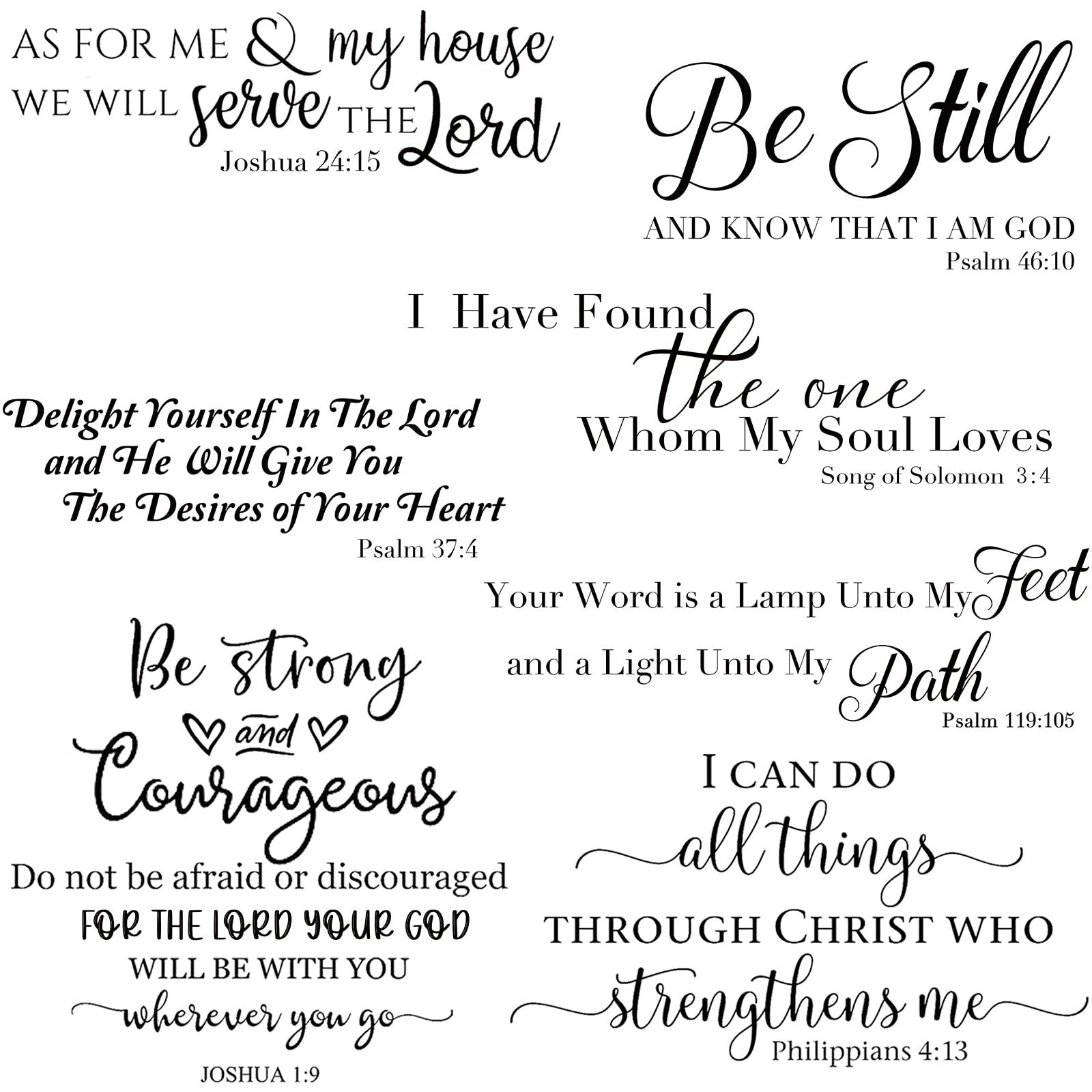 BBTO Bible Verse Wall Stickers Inspirational Quote Wall Decals Religious Moti...