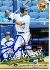 Logan Warmoth 2018 Dunedin Blue Jays Florida State Top Prospect Signed Card