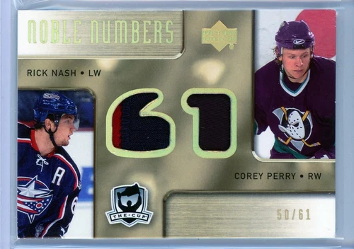  2005-06 The Cup Noble Numbers #NNNP Rick Nash / Corey Perry RC DUAL PATCH /61