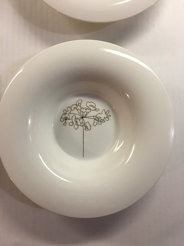 4 Arte’Chine Top Choice Gold Floral Modern Raised Edge Rimmed Plates 9" White - Picture 4 of 9