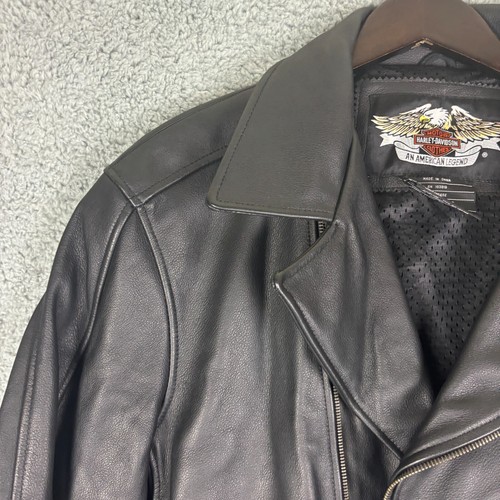 Harley Davidson Skyward Jacket Mens ~XL** Large Eagle Graphic Genuine Leather - Picture 14 of 24