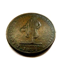 1839 H.M. & E.I. RICHARDS MANUFACTURERS OF JEWELRY HARD TIMES TOKEN