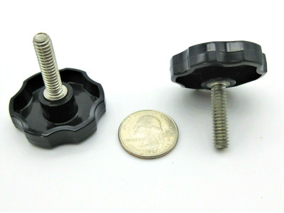 1/4-28'' Fine Thread  x 1'' Thumb Screws w Large Fluted Delrin Head  4 per package