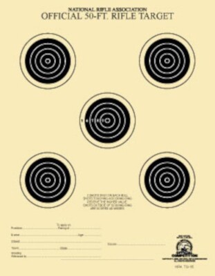 (500) Official NRA TQ-1/5(T) [A-5] 50 Foot Rifle Target [7'' x 9'' Tag] SHIPS FREE
