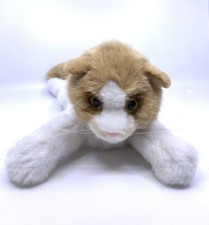 Dakin White Tan Maddie Cat Huggables Laying Down Plush Stuffed Animal
