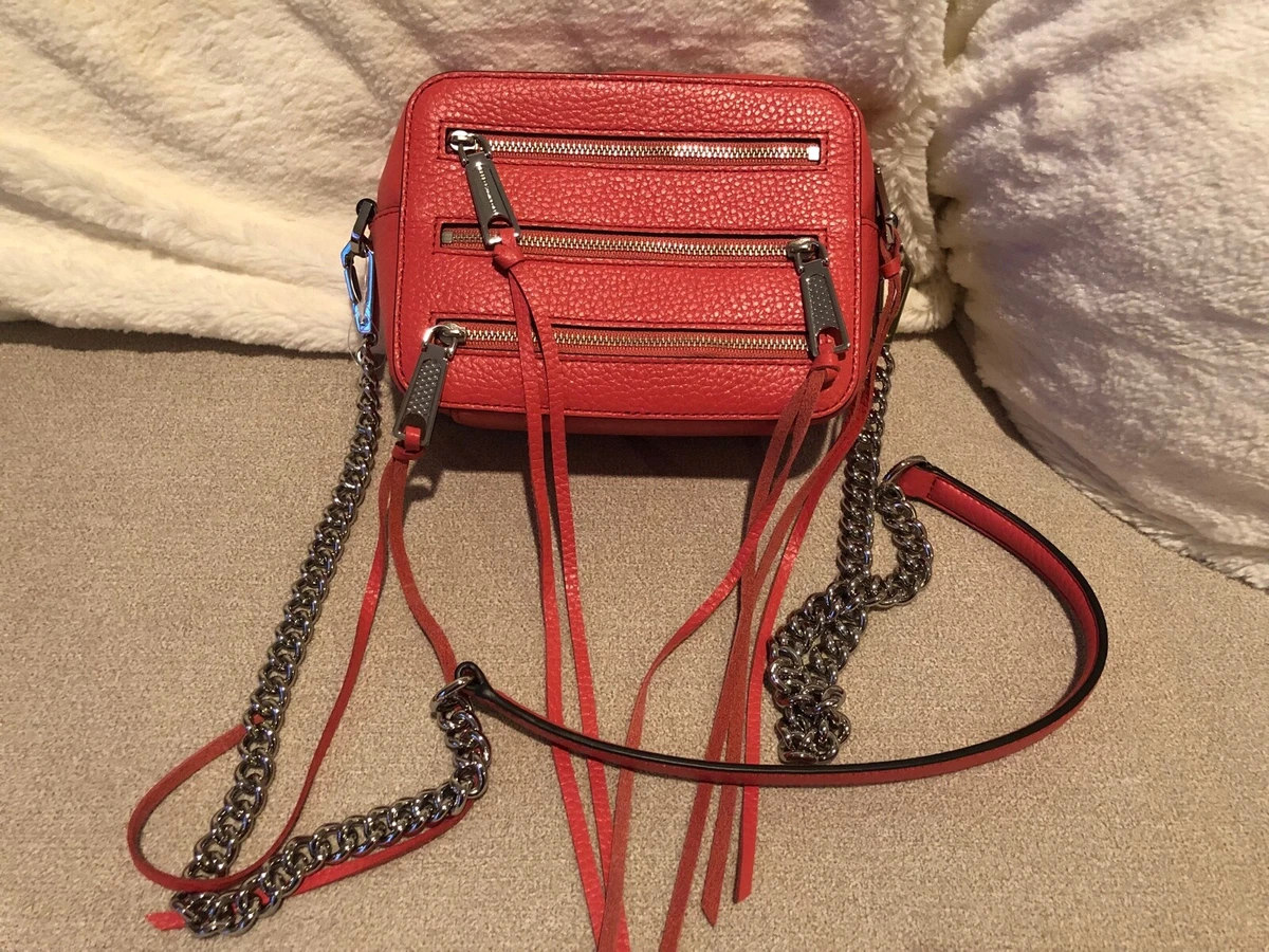 Rebecca Minkoff 4 Zip Moto Camera Bag Grapefruit NWT
