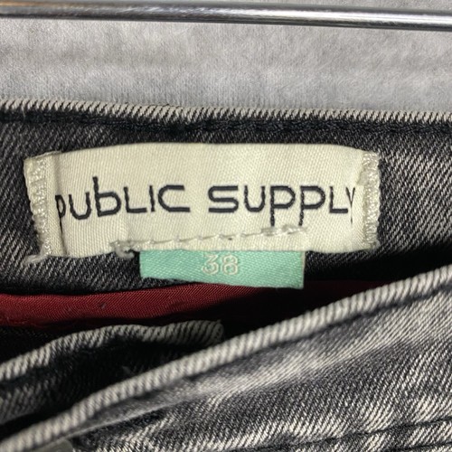 Public Supply Jeans Herren 38x32 grau Farbspritzer Distressed Superior Tapered - Bild 7 von 8