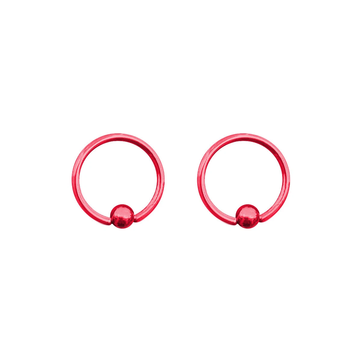 Captive Bead Ring 14 Gauge 1.6mm Surgical Steel PVD 1/2” 12mm 4mm Ball 12 Pack