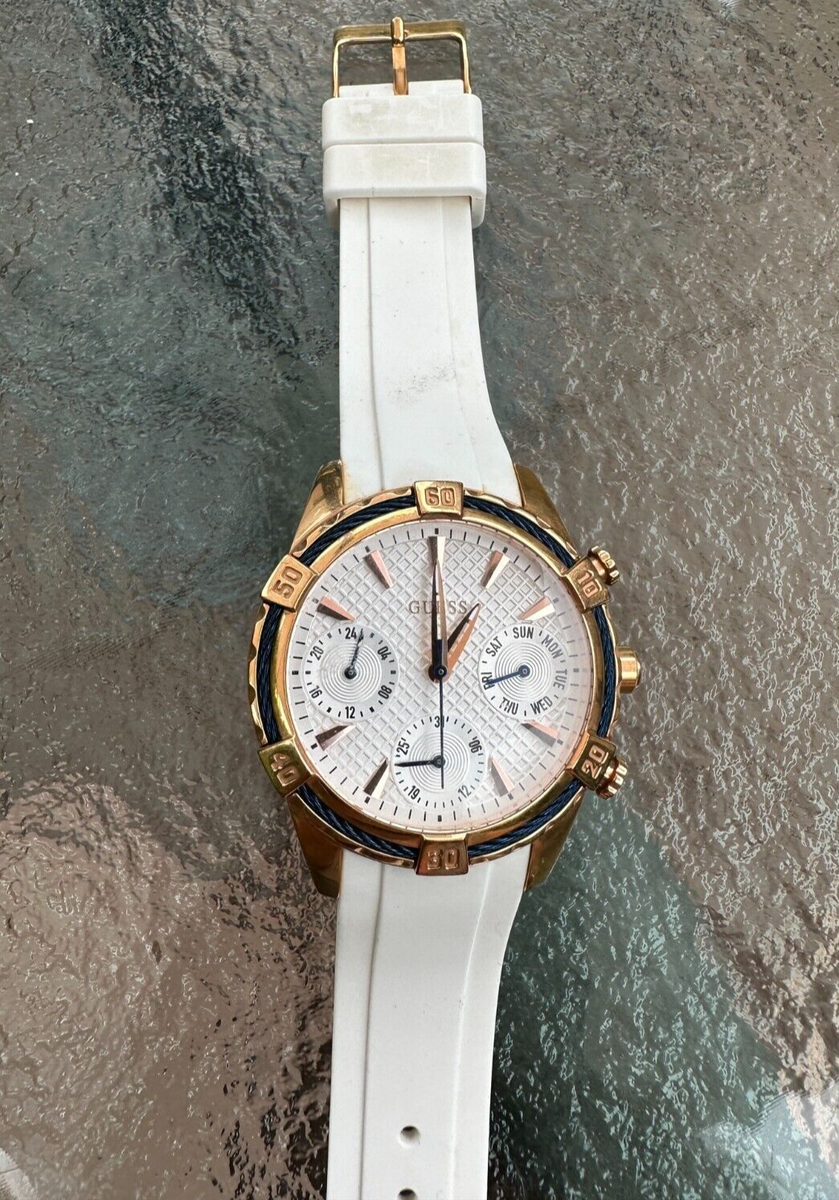 Women's Guess Rose Gold Crystallized Multifunction Watch W0562L1