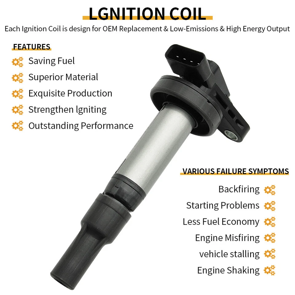 8X Ignition Coil +8X Iridium Spark Plug OEM for Land Rover Jaguar V8 UF519 UF533 - Image 4 of 4
