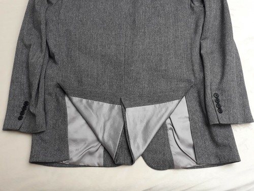 Austin Reed Grey Wool Cashmere Herringbone Suit Jacket -Mens 42R Made In England - Picture 8 of 12