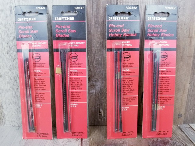 NEW 5 Pk Craftsman 29441 & 29442 PinEnd Scroll Saw Blades (2) Hobby
