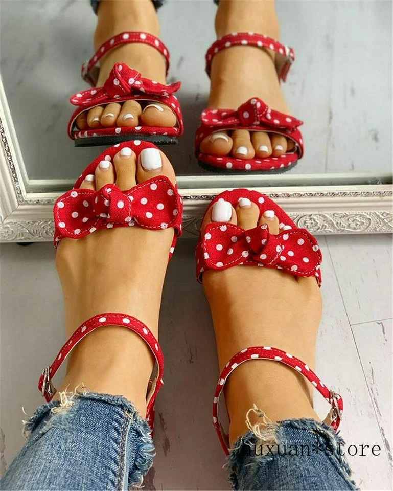 Chanclas grandes tallas 44 planas INS dulces lunares verano mujeres zapatos sandalias Foto 4 de 4
