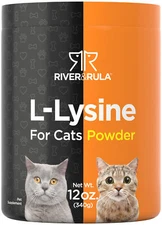 L-Lysine Powder For Cats 500mg | 12 oz | Vegetarian Supplement | by River & Rula