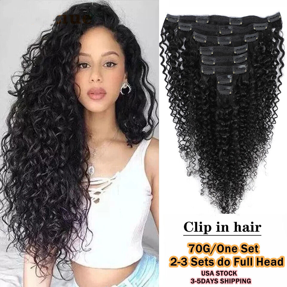 20Inch100G Kinky Curly Clip In Extensions Urbeauty Afro Kinkys Curly Clip  In Human Hair Extensions For Black Women Triple Weft 20 4B4C Textured  African American Clip In Curl  Amazonin Beauty