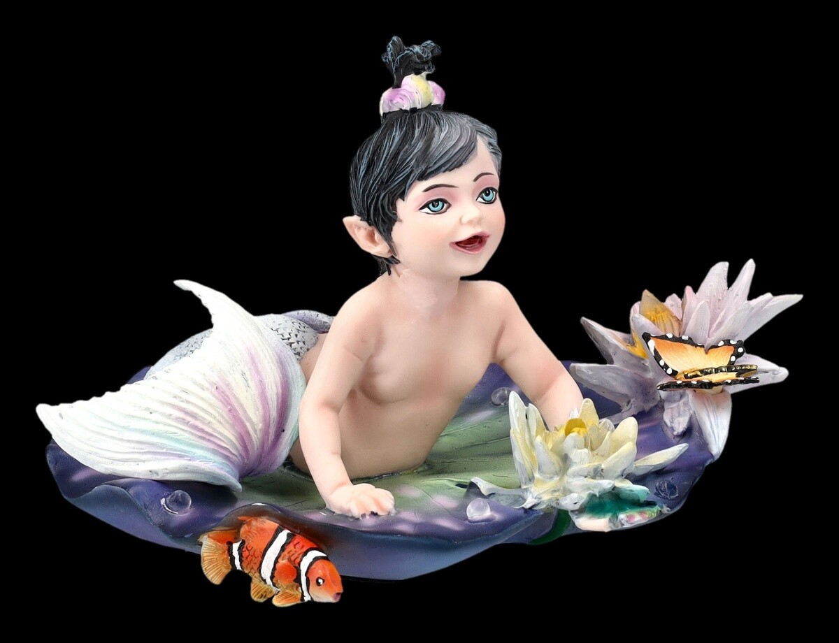 Mermaid Figure - Baby Merman By Sheila Wolk - Fantasy Maritime Decor