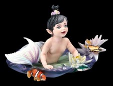 Mermaid Figure - Baby Merman By Sheila Wolk - Fantasy Maritime Decor