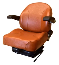 Brown Zero Turn Lawn Mower Suspension Seat with Slides and Armrests SCAG Ariens