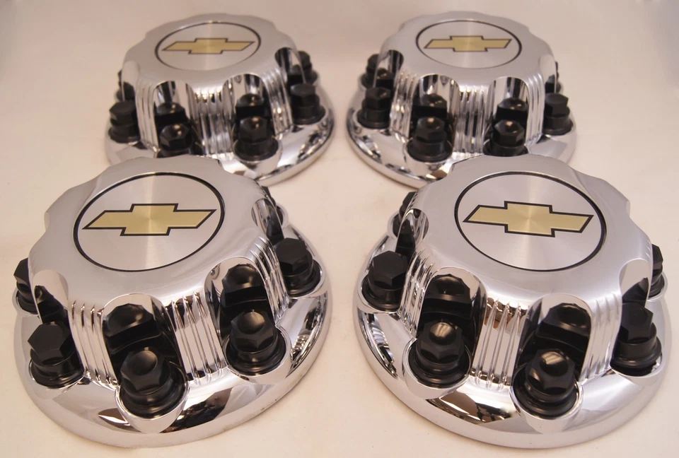 4 novas tampas de cubo central Chevy Silverado 2500 3500 cromadas fabricante de equipamento original 9597163 - Imagem 2 de 4