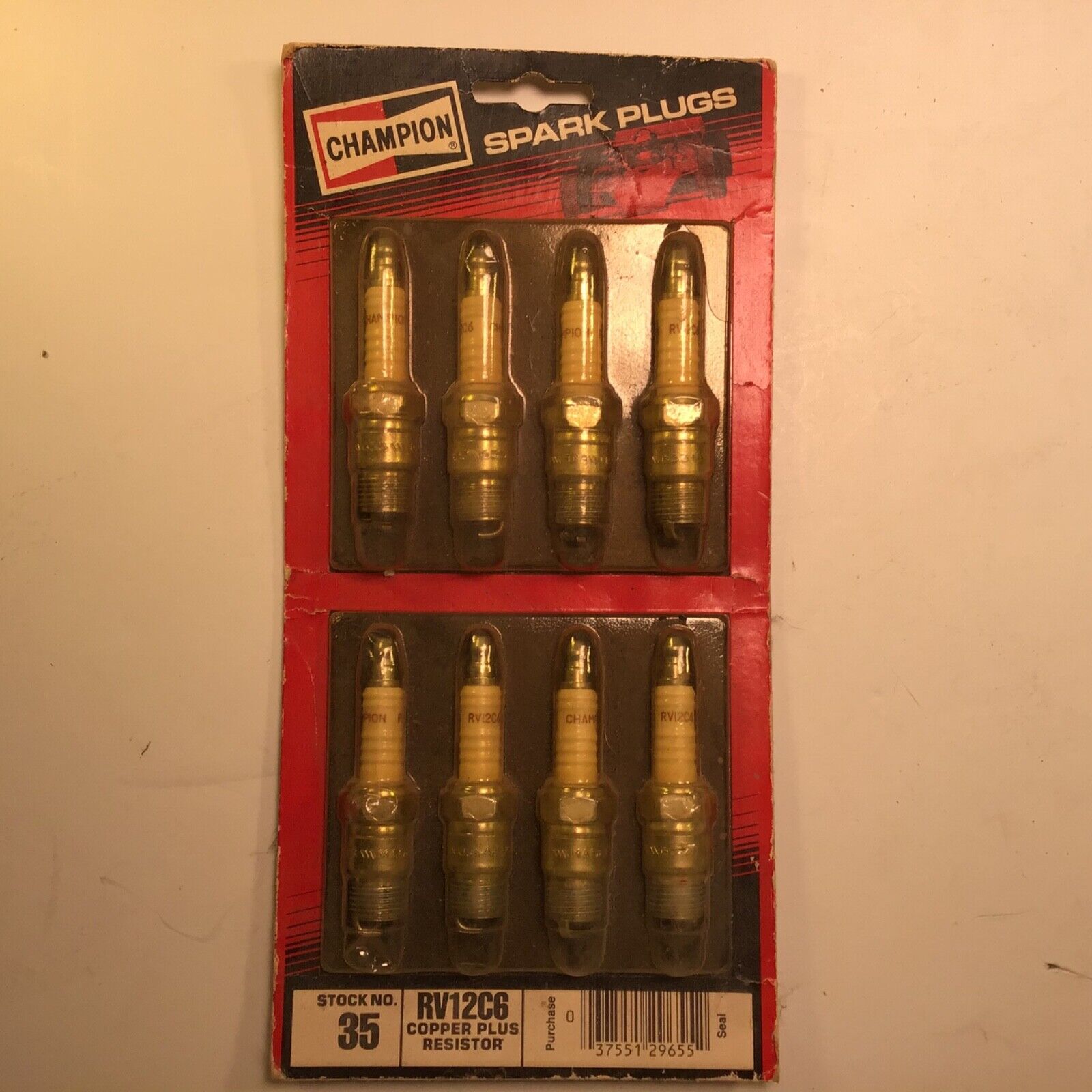 Champion 35/RV12C6 Spark Plugs-8 Pack Copper Plus Resistor Still in Blister Pack